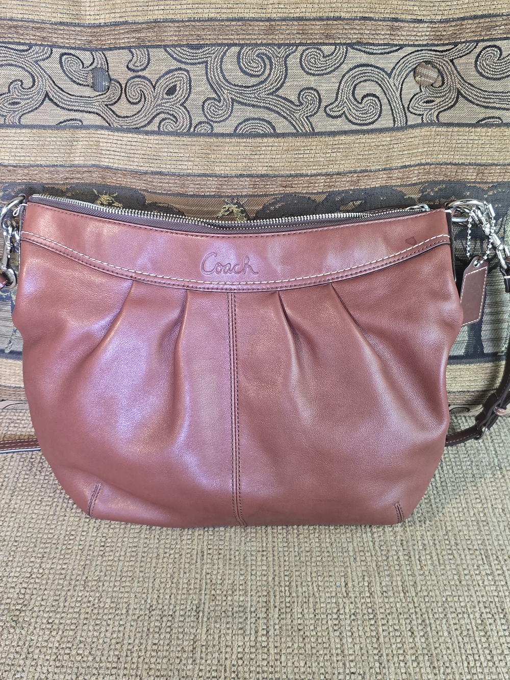Coach Leather Shoulder Bag in Dusty Rose Brown F13764